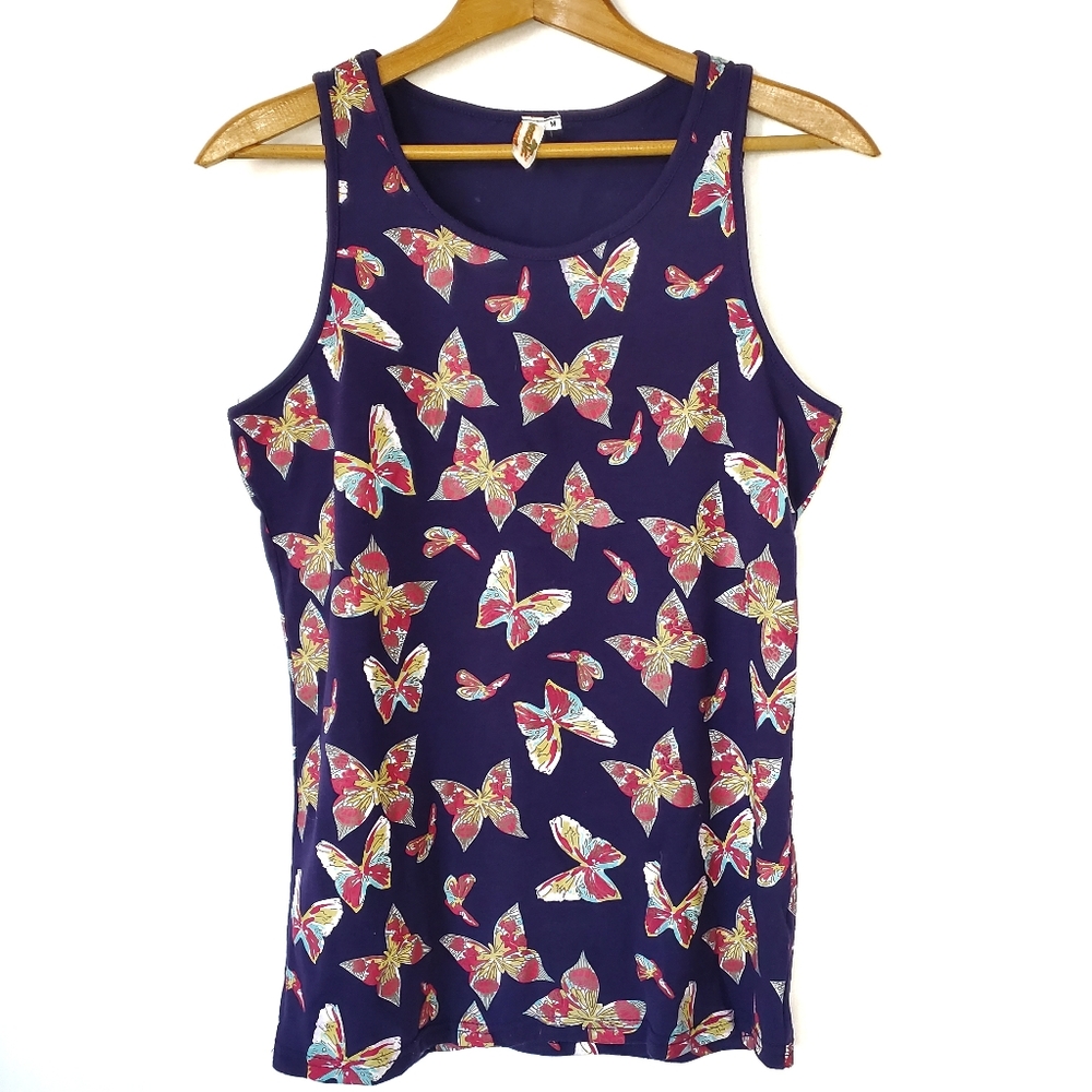 Shoreline Butterfly Print Tank Top